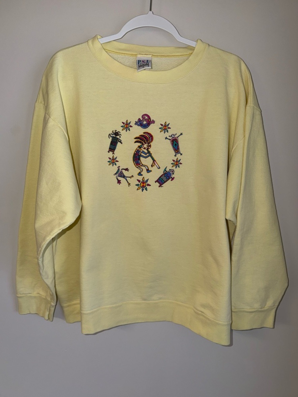 Vintage Yellow Kokopelli graphic southwestern vibe Sweatshirt - Oversized Fit